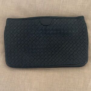Dark blue GANSON Woven Clutch